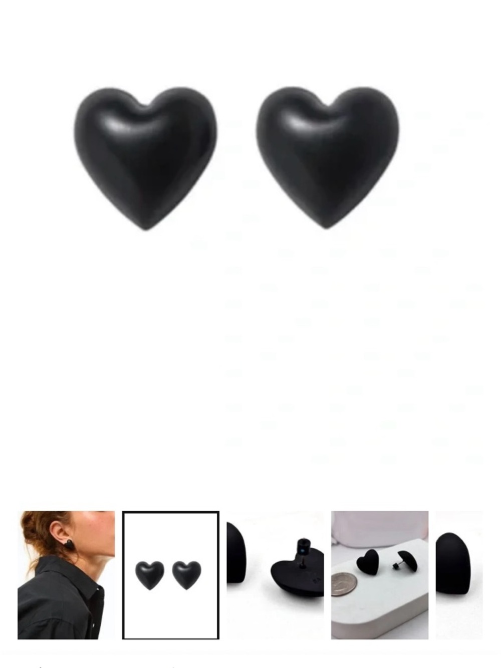 Roxanne Assoulin Black Heart Stud Earrings
